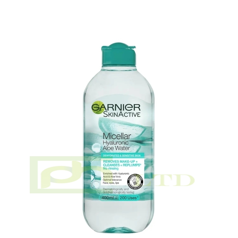 Garnier Micellar Hyaluronic Aloe Water 400ml, Cleanse and Replump